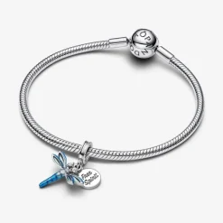 Pandora Charms<Charm Pendant Double Libellule Bleu