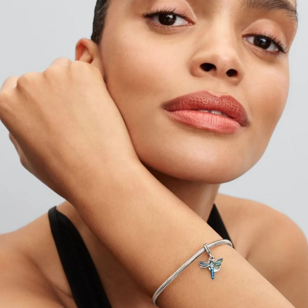 Pandora Charms<Charm Pendant Double Libellule Bleu