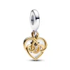 Pandora Charms<Charm Pendant Double Maman Gravable Diamant de Synthèse