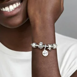 Pandora Charms<Charm Pendant Famille de Cœur en Argent Moments