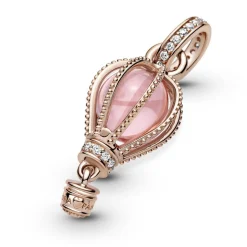 Pandora Charms<Charm Pendant Montgolfière Rose Places - Métal Doré à l'or Rose fin 585/1000