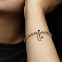 Pandora Charms<Charm Pendant Moments - Cœurs Entrelacés Sœurs Séparables