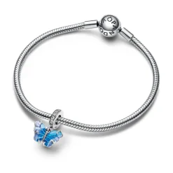Pandora Charms<Charm Pendant Papillon Murano Bleu