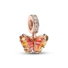 Pandora Charms<Charm Pendant Papillon Murano Rose et Jaune