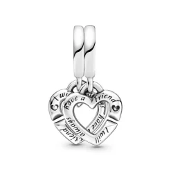 Pandora Charms<Charm Pendant Séparable Cœurs de Sœurs Moments - Argent