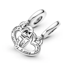 Pandora Charms<Charm Pendant Séparable Cœurs de Sœurs Moments - Argent