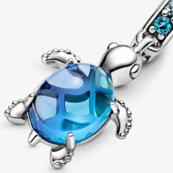 Pandora Charms<Charm Pendant Tortue de Mer en Verre de Murano Passions - Argent