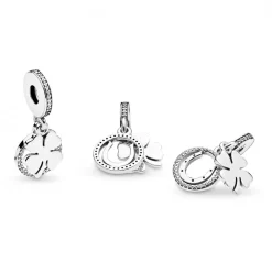 Pandora Charms<Charm Pendant Trèfle à Quatre Feuilles Moments - Argent