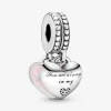 Pandora Charms<Charm pendentif avec cœurs mère et fille Moments