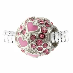 So Charm Bijoux Charms<Charm perle cristaux de Bohème - So Charm Rose