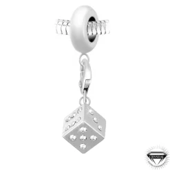 So Charm Bijoux Charms<Charm perle Dé orné de cristaux Swarovski par SC Crystal Paris®