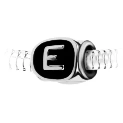 So Charm Bijoux Charms<Charm perle lettre E en acier par SC Crystal Argent