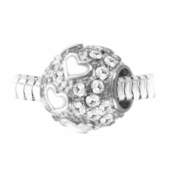 So Charm Bijoux Charms<Charm perle orné de cristaux de Bohème par SC Crystal Argent