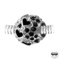 So Charm Bijoux Charms<Charm perle orné de cristaux de Bohème par SC Crystal Argent