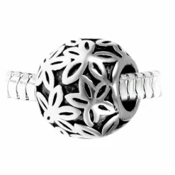 So Charm Bijoux Charms<Charm perle ornemental Fleurs acier par SC Crystal