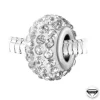 So Charm Bijoux Charms<Charm perle pavé de cristaux blancs et acier par SC Crystal