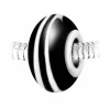 So Charm Bijoux Charms<Charm perle spirale verre noir et blanc décoré main et acier par SC Crystal