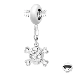 So Charm Bijoux Charms<Charm perle Tête de Mort orné de cristaux Swarovski par SC Crystal Paris®