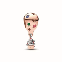 Pandora Charms<Charm Père Noël à Bord d'Une Montgolfière Bimatière - Moments