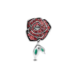 Pandora Charms<Charm Rose en Fleur Scintillante
