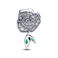 Pandora Charms<Charm Rose Épanouie Scintillante