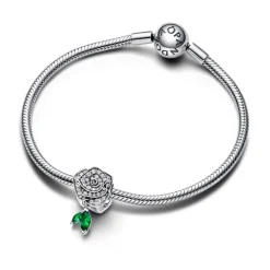 Pandora Charms<Charm Rose Épanouie Scintillante