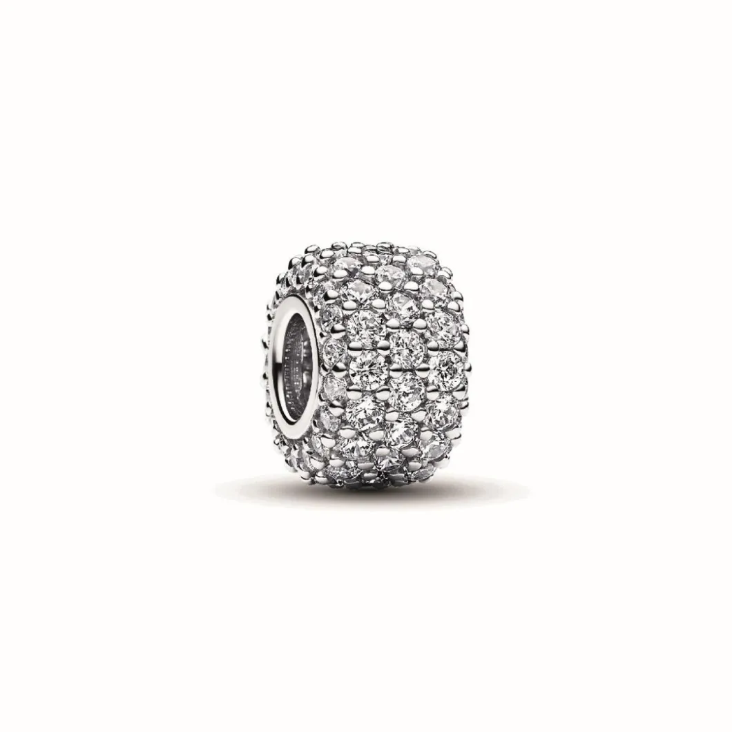 Pandora Charms<Charm Triple Rang Pavé Scintillant - Moments Argent