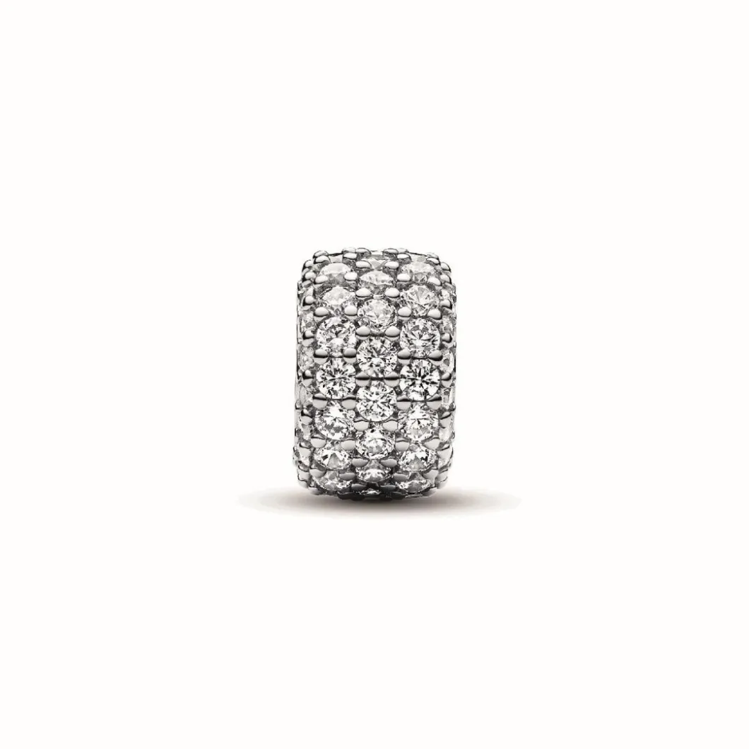 Pandora Charms<Charm Triple Rang Pavé Scintillant - Moments Argent