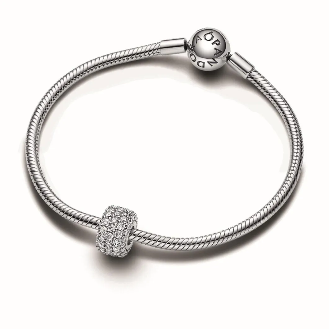 Pandora Charms<Charm Triple Rang Pavé Scintillant - Moments Argent