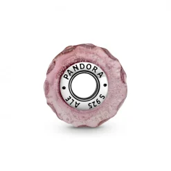 Pandora Charms<Charm Verre de Murano Rose Ondulé Fantaisie Moments