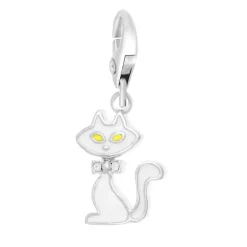 So Charm Bijoux Charms<Charms Et Perles So Charm - CH0151- - Charm Chat Blanc Argent