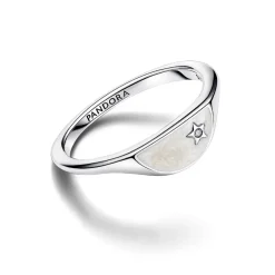 Pandora Bague<Chevalière Demi-Lune Résine Façon Émail ME Argent