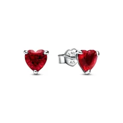 Pandora Boucles D'Oreilles<Clous d’Oreilles Cœur Rouge