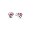 Pandora Boucles D'Oreilles<Clous d'Oreilles Cœurs Surélevés Roses