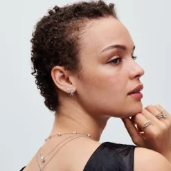 Pandora Boucles D'Oreilles<Clous d'oreilles femme en argent sterling avec perle Timeless 293168C01