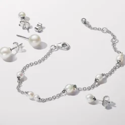 Pandora Boucles D'Oreilles<Clous d'oreilles femme en argent sterling avec perle Timeless 293168C01