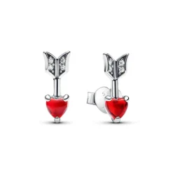 Pandora Boucles D'Oreilles<Clous d’Oreilles Flèche & Cœur en Verre de Murano