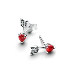 Pandora Boucles D'Oreilles<Clous d’Oreilles Flèche & Cœur en Verre de Murano
