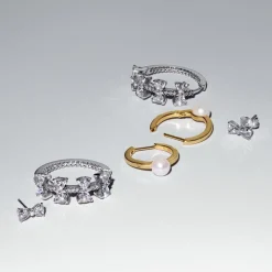 Pandora Boucles D'Oreilles<Clous d’Oreilles Petit Nœud Scintillant