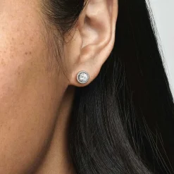 Pandora Boucles D'Oreilles<Clous d’oreilles rond scintillant Timeless