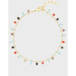 Kelton Montre Cuir<Coffret x Nilaï - Montre Colorama Crème Marron / Bracelet Gypsy multicolore or