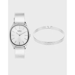 Kelton Montre Cuir<Coffret x Nilaï Paris - Montre Colorama argent / Jonc Eternity argent