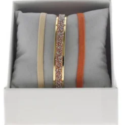 Les Interchangeables Coffret<Coffret A49386 - Jonc Ruban 4 mm Fabric Ornements Or Jaune / Cristal