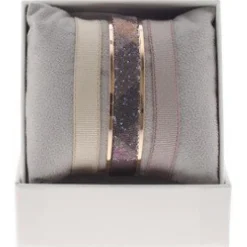 Les Interchangeables Coffret<Coffret A48617 - Jonc Ruban 9 mm Geometrique Ornements Or Rose / Marron Glacé