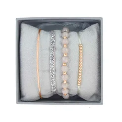 Les Interchangeables Coffret<Coffret A54356 - Strass Box Jonc Fil Beige Rose Or Rose