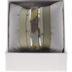 Les Interchangeables Coffret<Coffret A48616 - Jonc Ruban 9 mm Geometrique Ornements Or Jaune / Marron