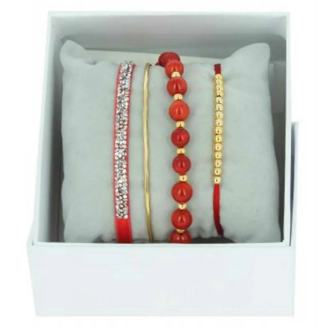 Les Interchangeables Coffret<Coffret A54354 - Strass Box Jonc Fil Rouge Or Jaune