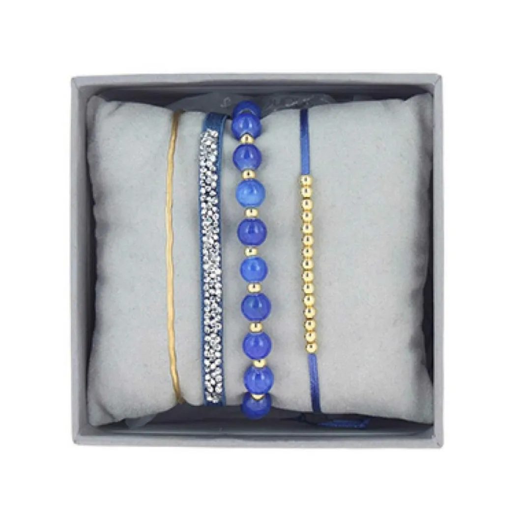 Les Interchangeables Coffret<Coffret A54336 - Strass Box Jonc Fil Bleu Or Jaune
