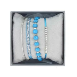 Les Interchangeables Coffret<Coffret A54403 - Strass Box Jonc Fil turquoise Palladium