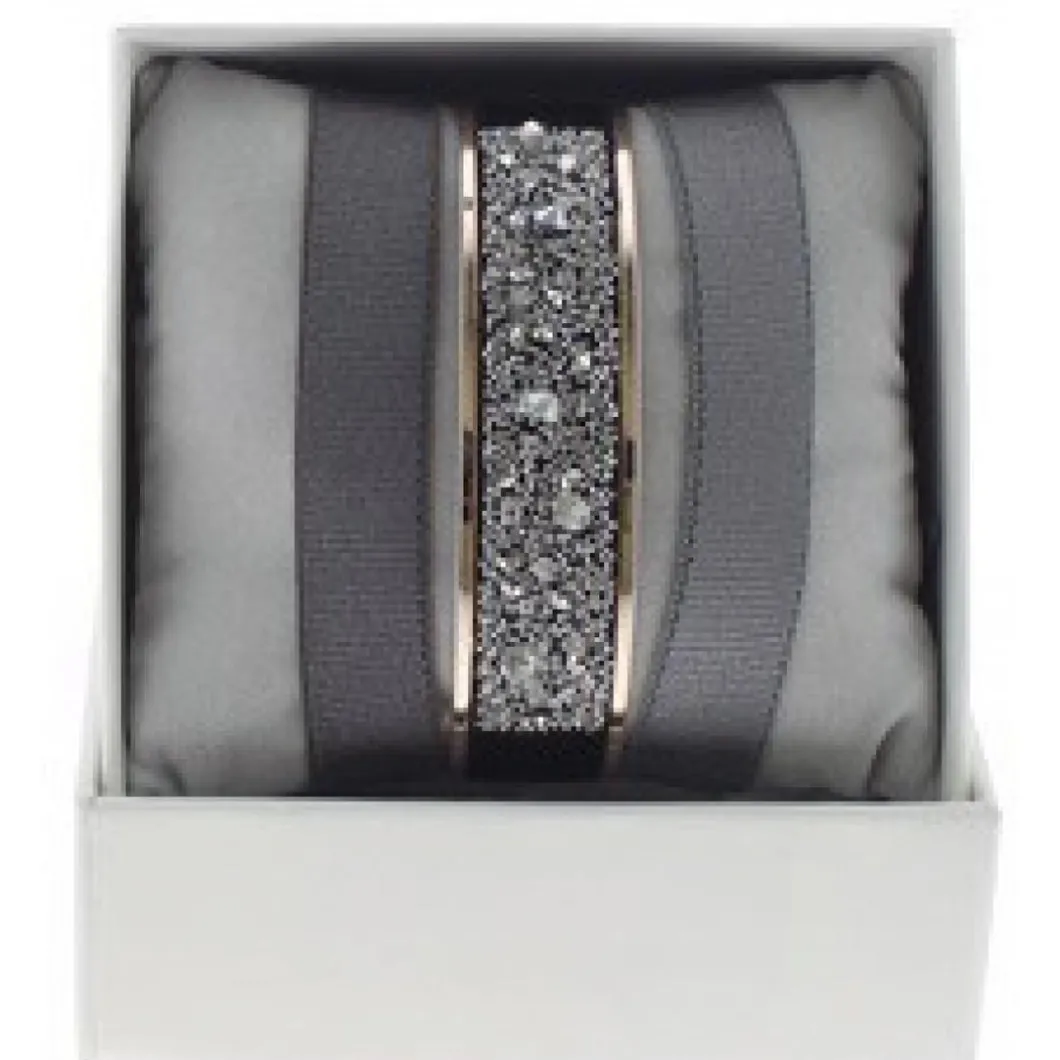 Les Interchangeables Coffret<Coffret A48640 - Jonc Ruban 12 mm Medley Ornements Or Rose / Cristal